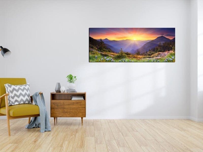 warmteshop warmtepaneel schilderij in woonkamer elektrische kachel met zonnepaneel