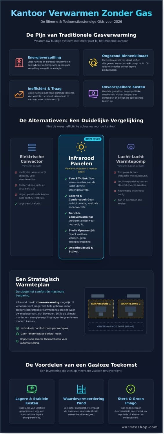 Kantoor Verwarmen Zonder Gas: De Complete Gids voor 2026
