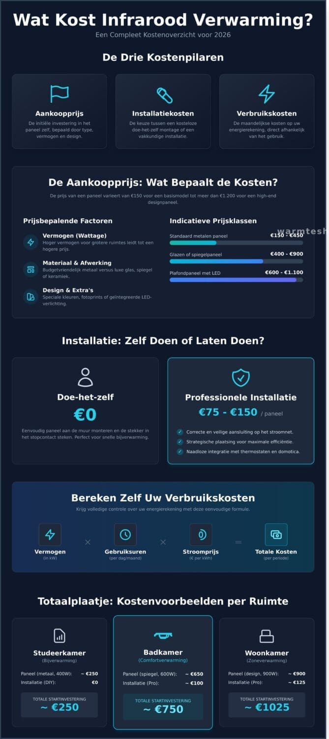 Wat kost infrarood verwarming? Een compleet overzicht in 2026