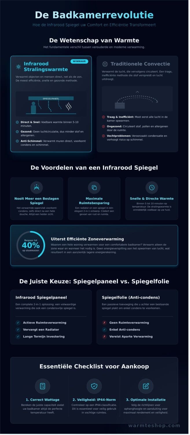Infrarood Spiegel: De Revolutie in Badkamerverwarming voor 2026