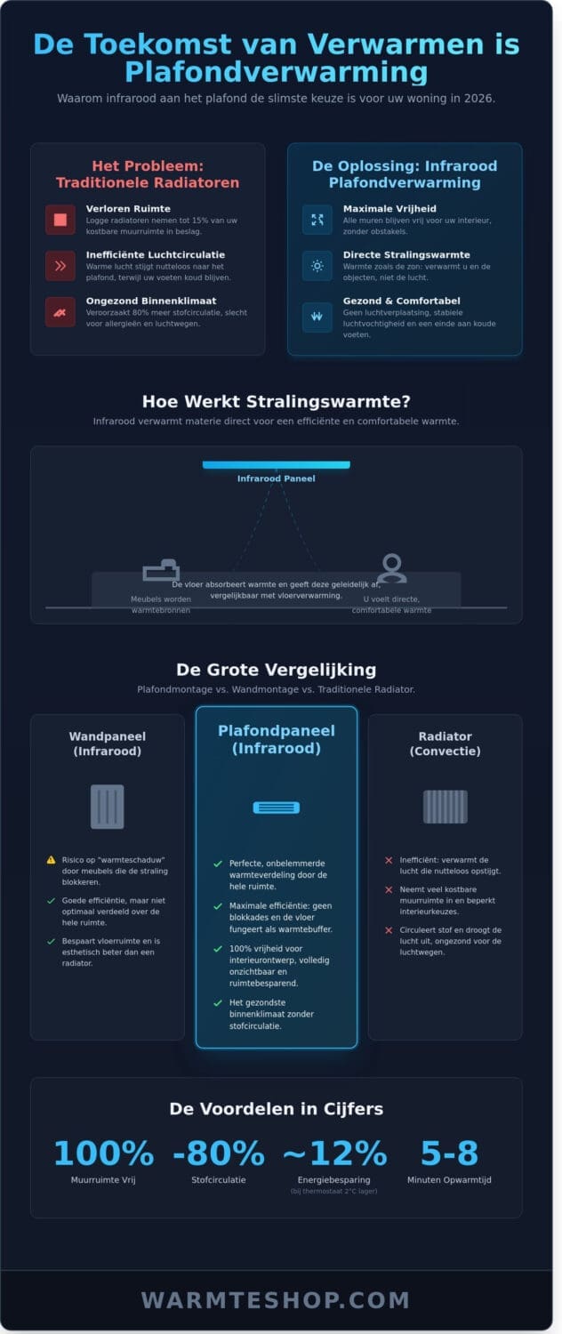 Infrarood verwarming aan het plafond: De complete gids voor 2026