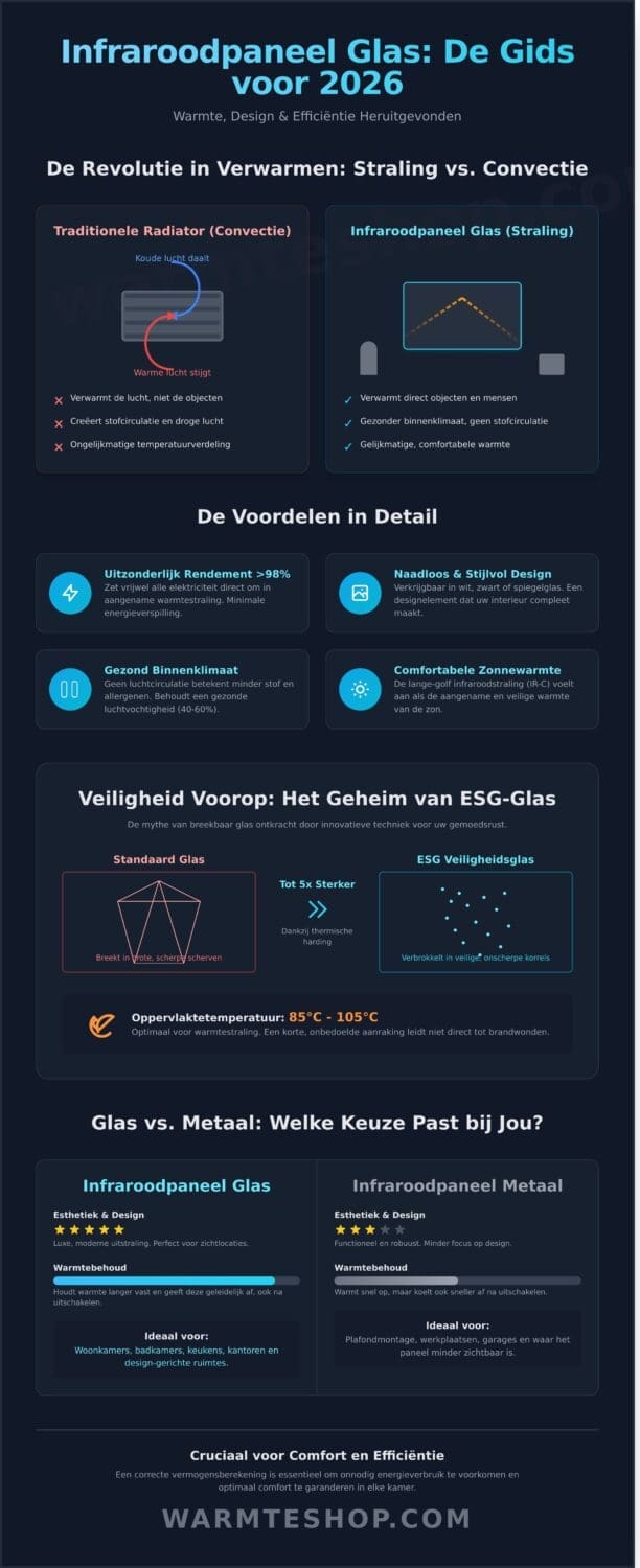 Infraroodpaneel Glas: De Ultieme Gids voor Stijlvolle Warmte in 2026