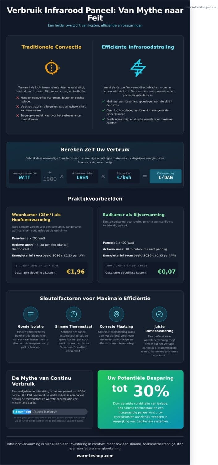 Verbruik infrarood paneel: Wat kost het echt in 2026?